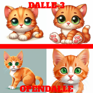 illustration of a cute orange kitten with big green eyes, vector image, white background